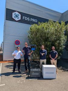 The Mechasys and FDS Pro teams gathered in front of the office for the launch of the XR Projector.