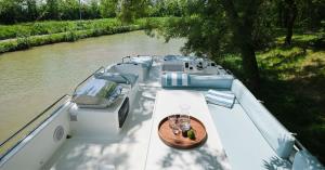 The top deck of the Le Boat Liberty cruiser