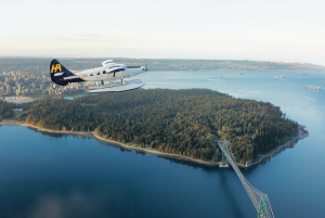 Harbour Air plane over Stanley Park