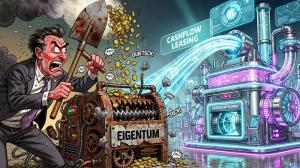 Mann mit Cashflowmaschine