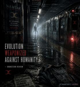 Dark subway platform scene featuring a shadowy humanoid figure and thriller-style promotional artwork for NAMTAR: The Night Plague.