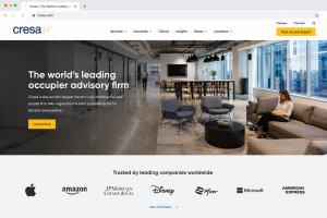 This is an image of the Cresa website home page.