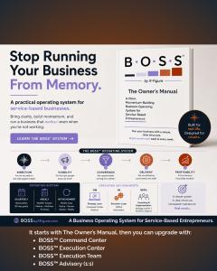 Christine Wade, founder of X-Figure Entrepreneur, has officially launched BOSS™ by X-Figure, a Business Operating System created specifically for service-based businesses BOSS™ by X-Figure featuring the BOSS™ Owner’s Manual book cover beside the headline “Stop Running Your Business From Memory.” The ad describes BOSS™ as a practical operating system for service-based businesses designed to bring clarity, structure, and mom