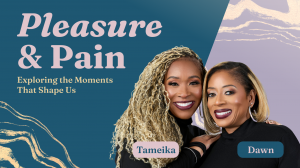 A compelling new voice has officially entered the podcast landscape Pleasure & Pain Official Show Graphic