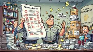 Bildhafte Dartsaekkung des Factoring Prozesses