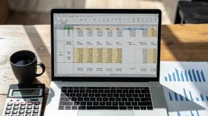 Laptop mit Exeltabelle
