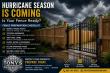 Tony’s Fencing & Iron Works Releases Hurricane Fence Preparation Guide