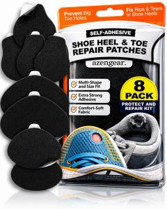 aZengear Shoe Heel Repair and Big Toe Hold Prevention Patch Kit