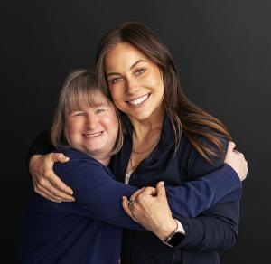 Special Olympian Liz Viele and Shawn Johnson East