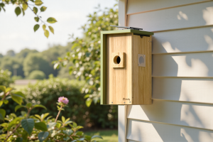 The Birdfy Nest Wood C is an eco-friendly, all-in-one smart birdhouse and your documentarian for backyard birdwatching.