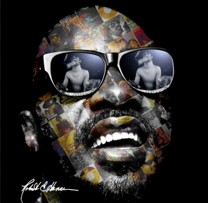 Mosiac art piece of Stevie Wonders face