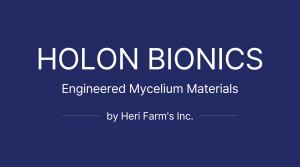 Holon Bionics logo, biomaterials brand of Heri Farm's Inc., specializing in OEKO-TEX certified PU-free engineered mycelium materials