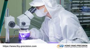 Quality inspection of silicone hydrogel contact lens mold cavities using precision metrology equipment at THY Precision.