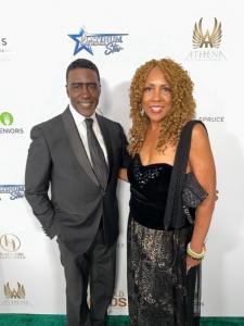Actor Idrees Degas and his manager Dr. Marie Y. Lemelle attended the