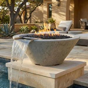 Verona Fire/Water Bowl - Gas Fire Feature available at AquaBluMosaics.com