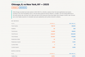 Chicago v. NYC Car Crash Stats