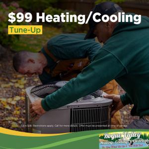 Rogue Valley Heating, Cooling & Electrical is offering a $99 Heating/Cooling Tune-Up for Grants Pass homeowners.