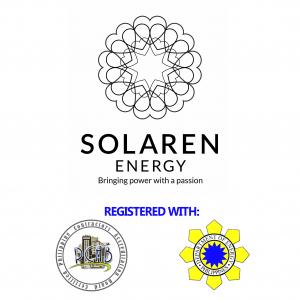 Business registration and Department of Energy accreditation documents for Solaren Renewable Energy Solutions Corp., a verified solar energy company in the Philippines.