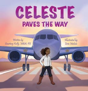 Young Black female standing in front of a plane