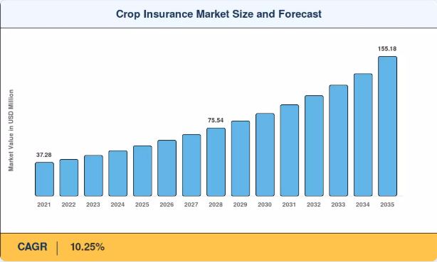 Crop Insurance Market Demand Accelerates with 10.25% CAGR Through 2035