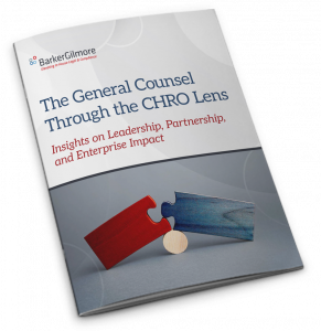 BarkerGilmore, the premier boutique in-house legal executive search firm, today announced the release of its latest research report, The General Counsel Through the CHRO Lens: Insights on Leadership, Partnership, and Enterprise Impact general-counsel-executive-search