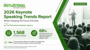 The Motivational Speakers Agency has released its 2026 Keynote Speaking Trends Report, based on analysis of 1,568 UK events handled so far in 2026 2026 Keynote Speaking Trends Report: What’s Shaping the Future of Events