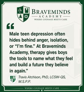 Travis Atchison, PhD, LCSW-QS, MCAP, Clinical Director of Braveminds Academy Quote