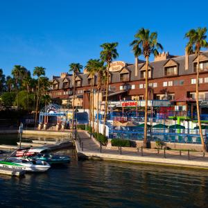 View of London Bridge Resort from the docks