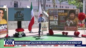 Los Angeles City Hall, June 10, 2026 – 16-year-old wrestler Milad Sharif, speaking at a conference organized by the US Office of the National Council of Resistance of Iran, urged FIFA to expel Iran’s regime due to IRGC interference in sports & suppression of athletes. 