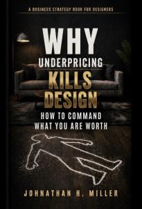 Book cover for “Why Underpricing Kills Design: And How to Command What You’re Worth” by Johnathan H. Miller. A business strategy book for designers, stagers, consultants, and creative professionals focused on pricing, profitability, and business growth.