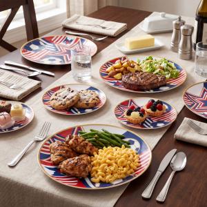 Wonderful Party – USA Game Day Soccer Party Plate Set