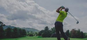 Golfer on the range