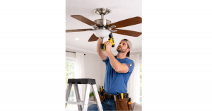 Licensed electrician in Los Angeles working on an electrical panel upgrade.