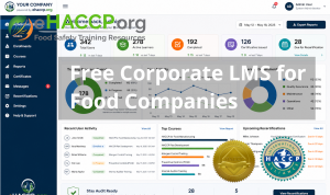 Corporate LMS dashboard for food companies