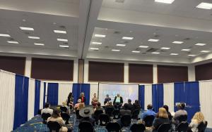 Carol Register joins a business panel at the entrepreneur and franchise expo in Fort Lauderdale.