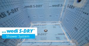 wedi, a global leader in innovative waterproof shower systems, announces the launch of its new wedi® S-DRY™ Shower System, officially introduced on March 1, 2026 The wedi S-DRY Shower System, with system name written on photo.