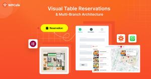 WPCafe visual table reservation system with floor plan management, multi-branch restaurant operations, reservation scheduling, and customer booking workflows.