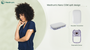 Nano CGM split design; Reusable transmitter; Disposable sensor