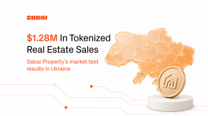 Over the course of 2025, sales of tokenized real estate on Sabai Property passed $1 Sabai Property banner showing $1.28M in tokenized real estate sales in Ukraine, with an orange glass map of Ukraine and a gold coin.