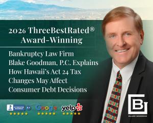 Governor Josh Green signed Senate Bill 3125, now Act 24, into law on May 21, 2026, marking a significant update to Hawaii’s tax structure 2026 ThreeBestRated® Award-Winning Bankruptcy Law Firm Blake Goodman, P.C. Explains How Hawaii’s Act 24 Tax Changes May Affect Consumer Debt Decisions
