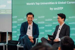 Minister of State Alvin Tan in conversation with Sedifly's Joash Lee