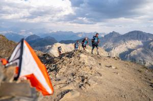 A summit checkpoint in the Hautes Alpes at Sud Raid
