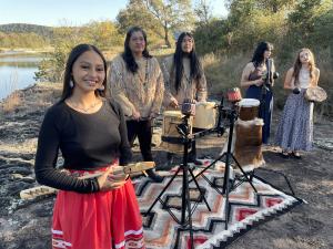 Gaby and band at Illinois River.