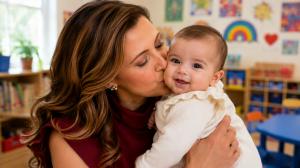 Peymaneh sharing a moment with an infant.