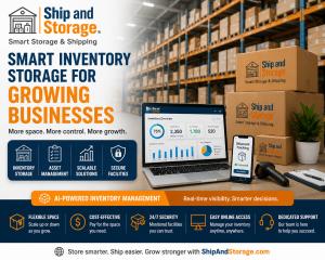 Business inventory management, equipment storage, and logistics solutions powered by ShipAndStorage.com.
