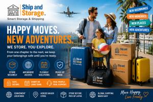 Families, travelers, and relocating professionals use ShipAndStorage.com for secure storage and worldwide shipping.