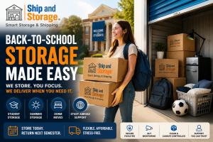 Student storage, dorm moves, summer storage, and study-abroad logistics managed through ShipAndStorage.com.