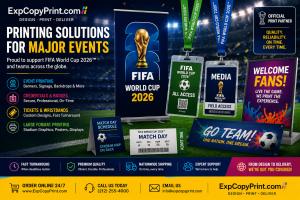 ExpCopyPrint.com provides event printing, badges, credentials, banners, signage, large-format graphics, and marketing materials for sports and live events.