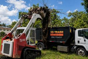 bobcat equipment performing heavy debris removal and land clearing in South Florida