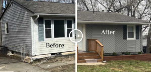 Professional exterior residential painting and siding restoration in Kansas City by Elite77 Painters LLC to enhance property value and home equity.